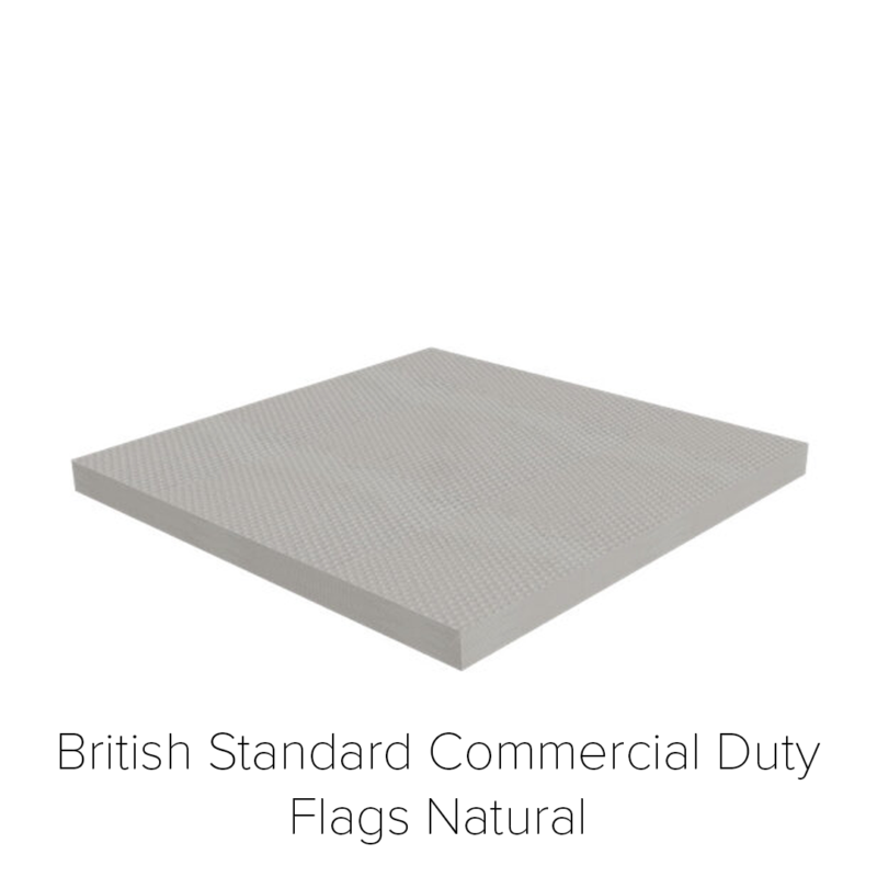 British Standard Commercial Duty Flags Natural square grey concrete slab